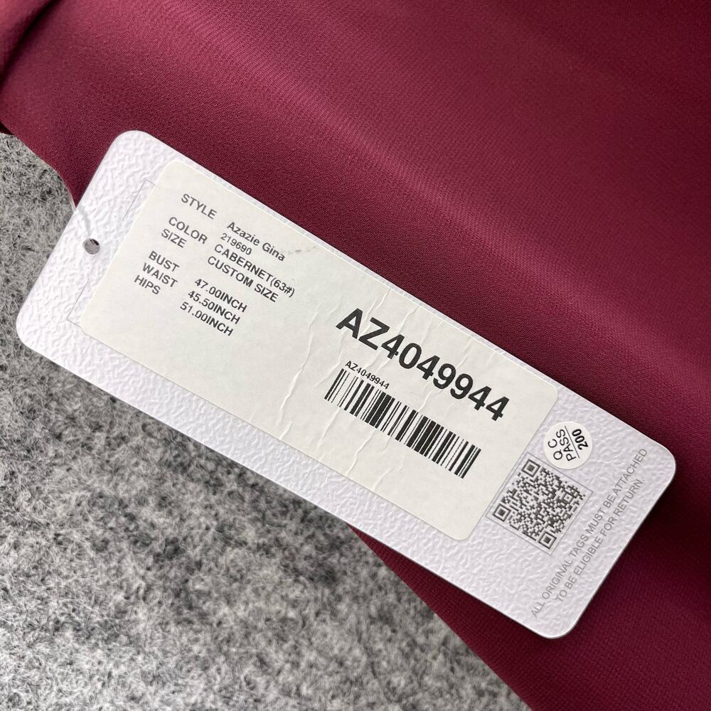 Azazie Gina Women's Dress Custom Size Cabernet - Picture 7 of 9